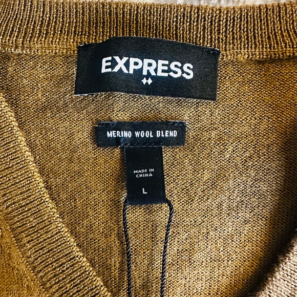 Express Camel Merino Wool Blend Pullover - Picture 2 of 7